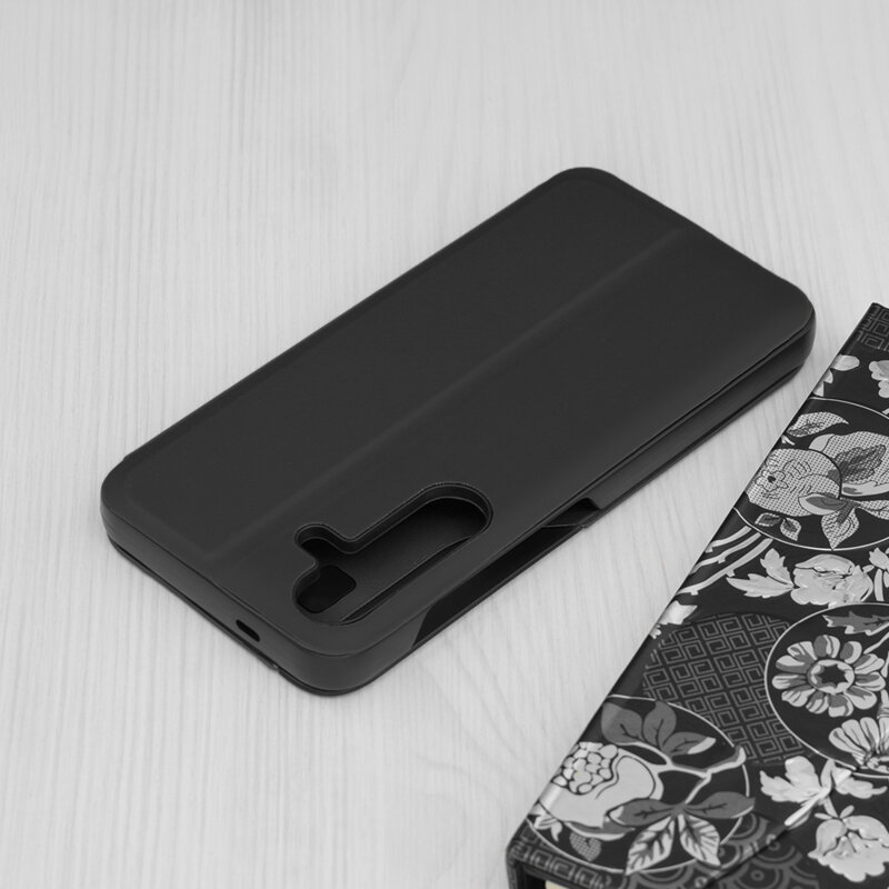 Husa Samsung Galaxy S25 Eco Leather View flip tip carte, negru