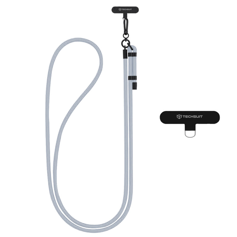 Lanyard telefon Techsuit Rope Crossbody Strap RCS1-18, argintiu