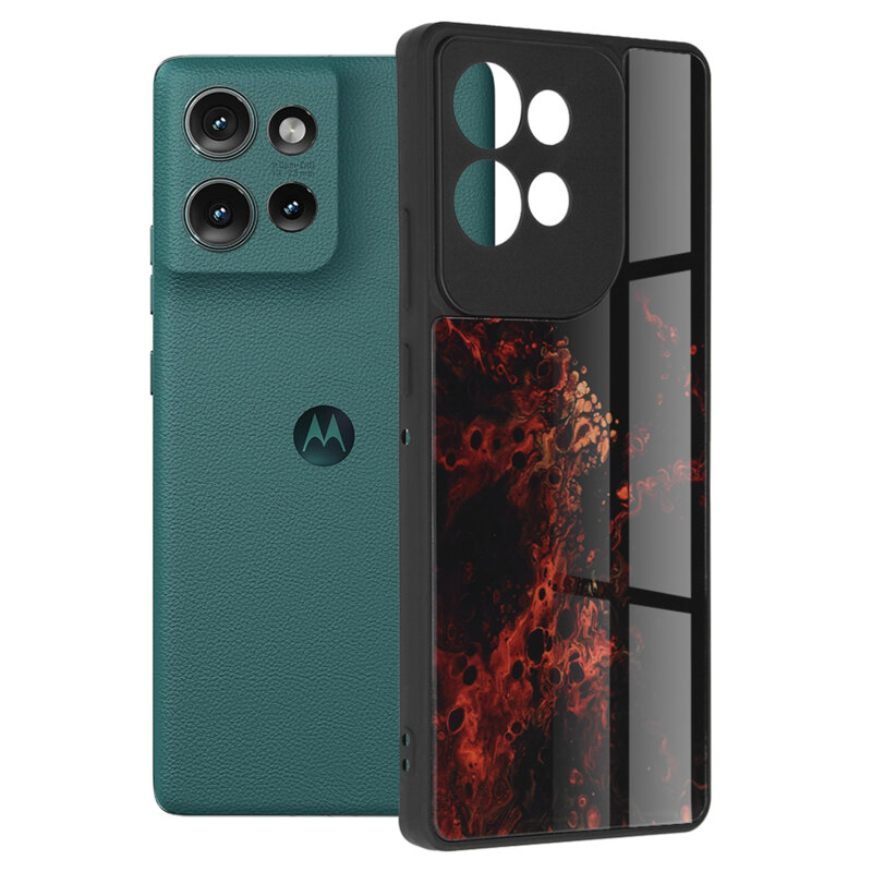 Husa Motorola Edge 50 Techsuit Glaze, Red Nebula