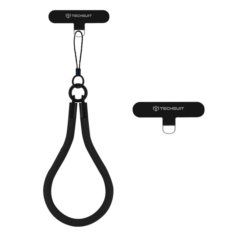 Snur telefon universal Techsuit Rope Wrist Strap RWS2-03, negru
