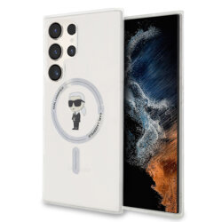 Husa Samsung Galaxy S23 Ultra Karl Lagerfeld IML MagSafe, Ikonik, transparent. KLHMS23LHFCKNOT