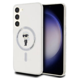 Husa Samsung Galaxy S23 Plus Karl Lagerfeld IML MagSafe, transparent, Ikonik, KLHMS23MHFCKNOT