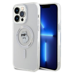 Husa iPhone 14 Pro Max Karl Lagerfeld IML MagSafe, Choupette, transparent, KLHMP14XHFCCNOT