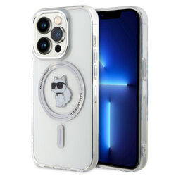 Husa iPhone 14 Pro Karl Lagerfeld IML MagSafe, Choupette, transparent, KLHMP14LHFCCNOT