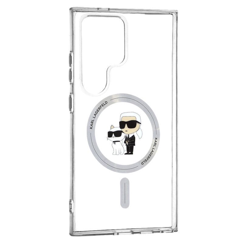 Husa Samsung Galaxy S24 Ultra Karl Lagerfeld IML MagSafe, Karl&Choupette, transparent, KLHMS24LHGKCNOT