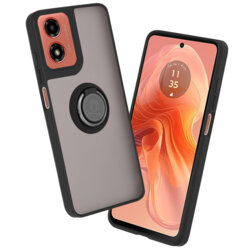 Husa Motorola Moto G04s Techsuit Glinth cu inel suport stand magnetic, negru