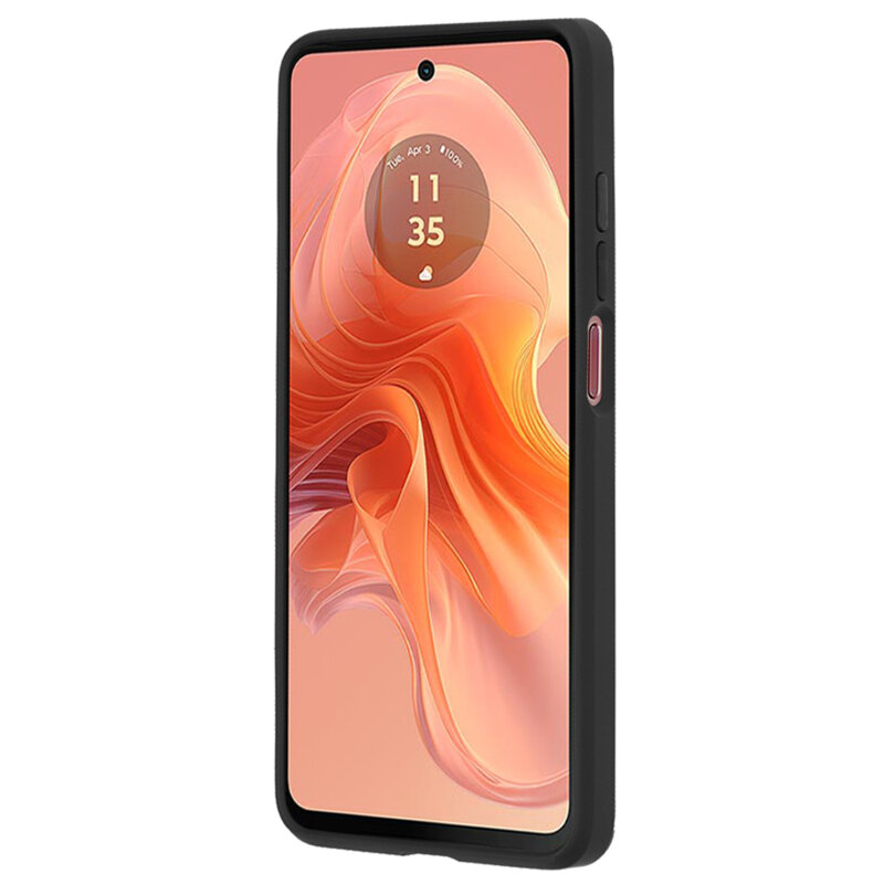 Husa Motorola Moto G04s Techsuit Glinth cu inel suport stand magnetic, negru