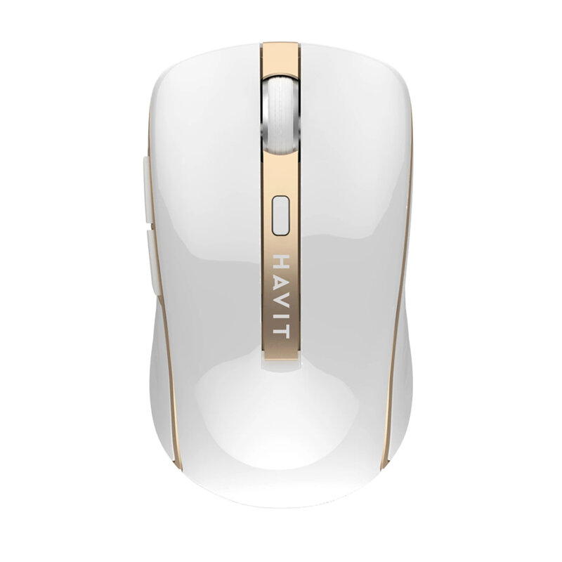 Mouse wireless pentru laptop 1000-1600 DPI Havit MS951GT, alb / auriu