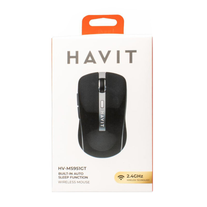Mouse wireless pentru laptop 1000-1600 DPI Havit MS951GT, alb / auriu