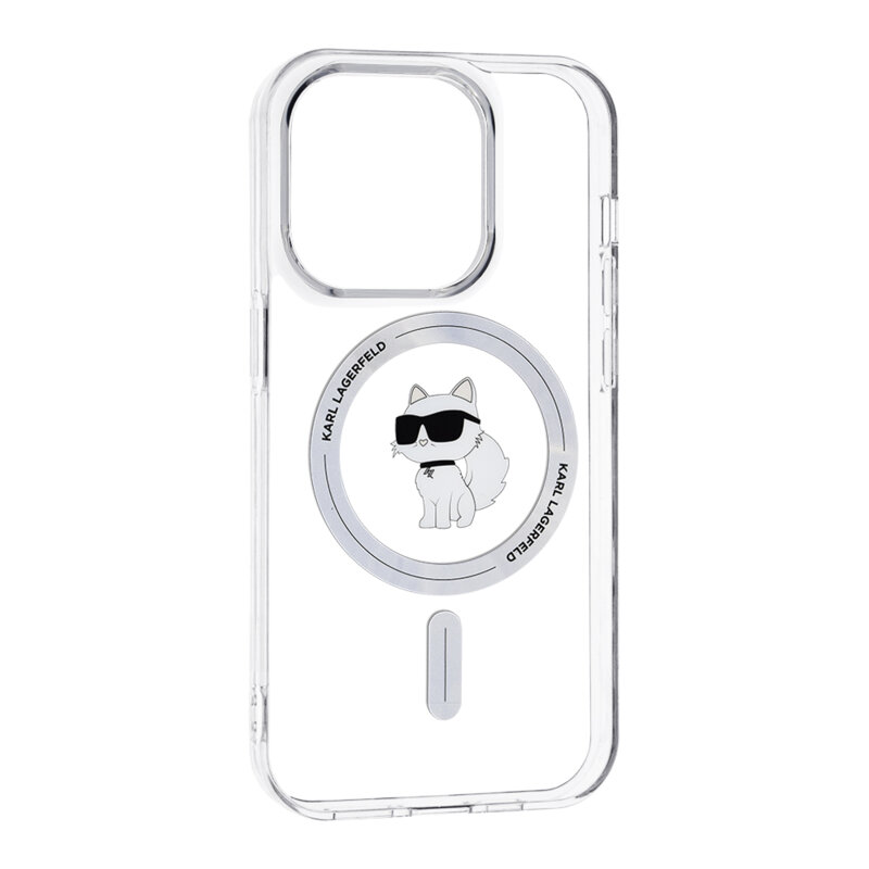 Husa iPhone 14 Pro Karl Lagerfeld IML MagSafe, Choupette, transparent, KLHMP14LHFCCNOT
