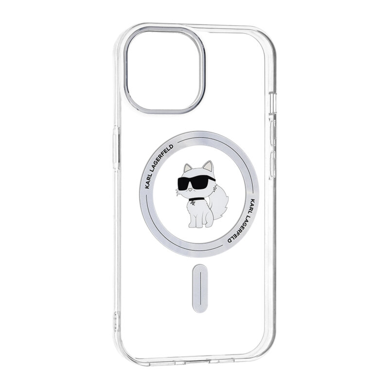 Husa iPhone 15 Karl Lagerfeld IML MagSafe, Choupette, clear, KLHMP15SHFCCNOT