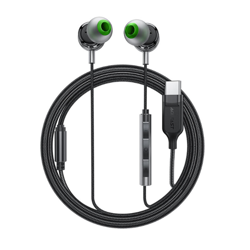 Casti in-ear Type-C cu microfon Acefast L5, 1.2m, negru