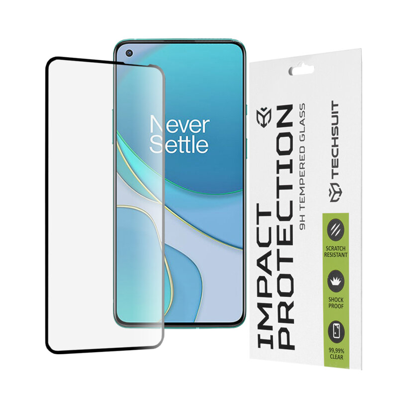 Folie sticla OnePlus 8T Techsuit 111D Full Glue Full Cover, negru