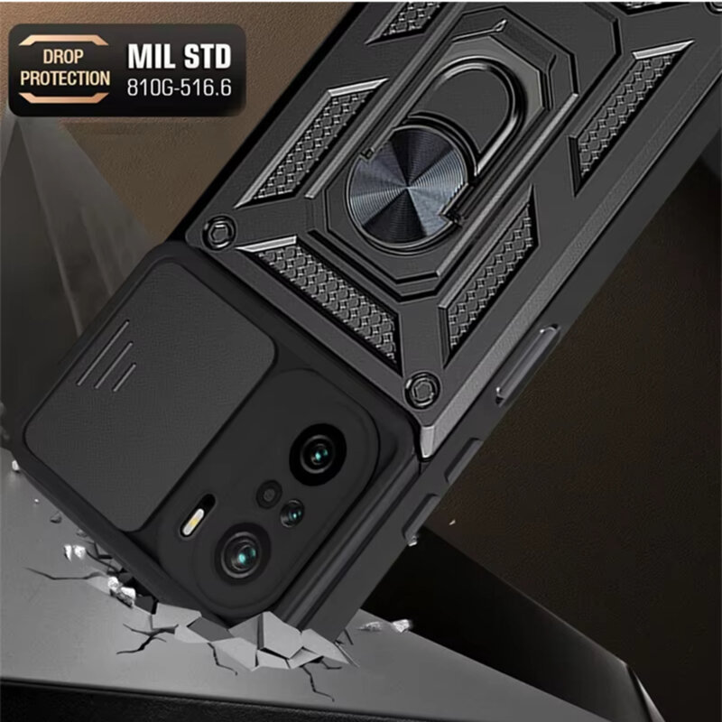 Husa Xiaomi Poco F3 protectie camera Techsuit CamShield Series, negru