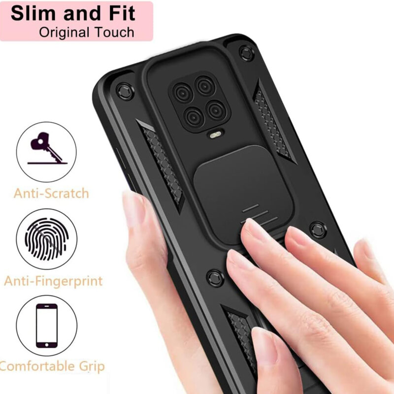 Husa Xiaomi Redmi Note 9S protectie camera Techsuit CamShield Series, negru