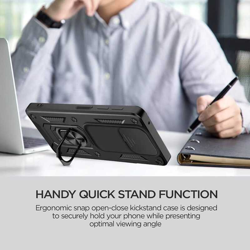 Husa Xiaomi Redmi Note 9S protectie camera Techsuit CamShield Series, negru