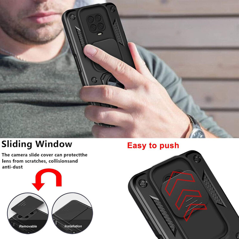 Husa Xiaomi Redmi 9C protectie camera Techsuit CamShield Series, negru