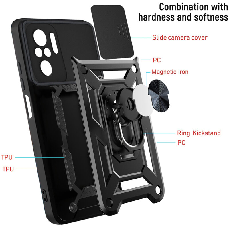 Husa Xiaomi Redmi Note 10 4G protectie camera Techsuit CamShield Series, negru