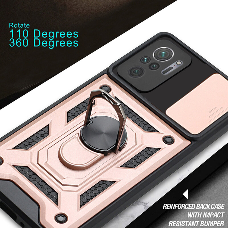 Husa Xiaomi Redmi Note 10 4G protectie camera Techsuit CamShield Series, negru