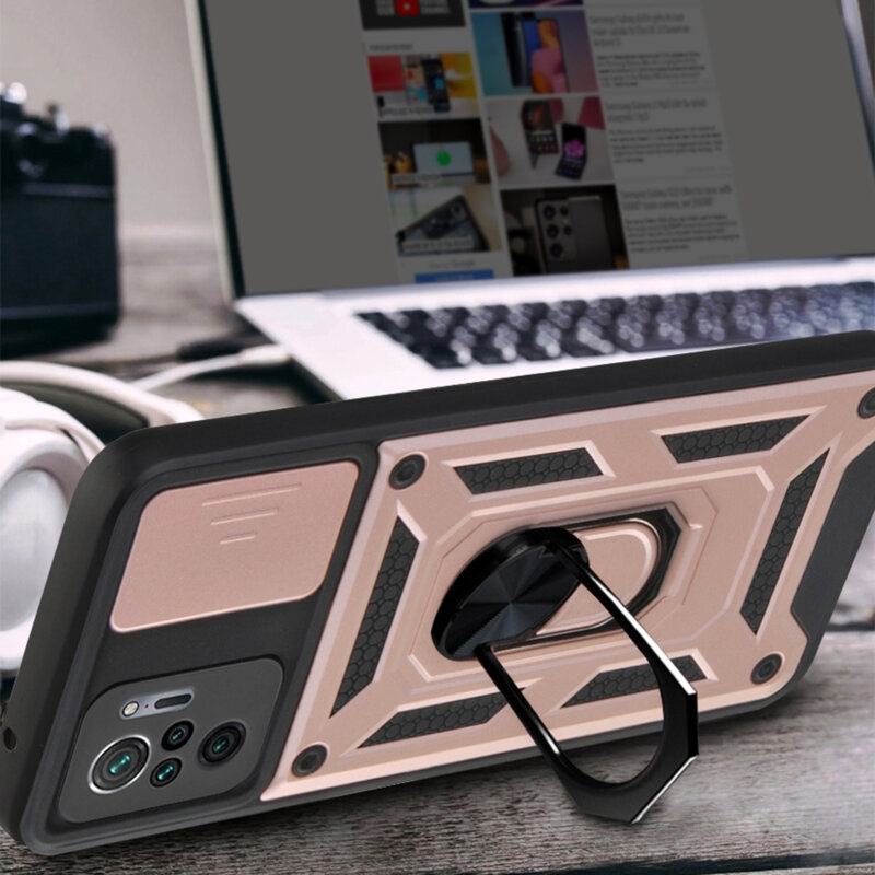 Husa Xiaomi Redmi Note 10S protectie camera Techsuit CamShield Series, negru