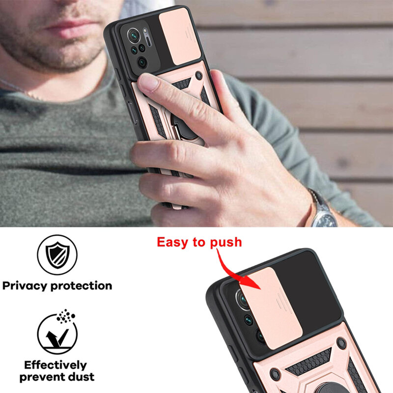 Husa Xiaomi Redmi Note 10S protectie camera Techsuit CamShield Series, negru