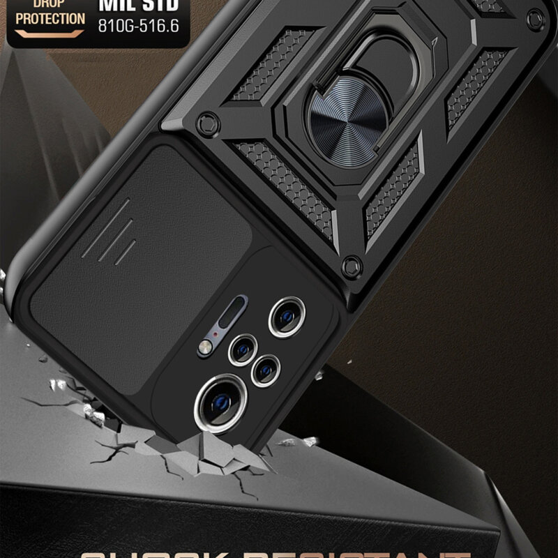 Husa Xiaomi Redmi Note 10 Pro protectie camera Techsuit CamShield Series, negru