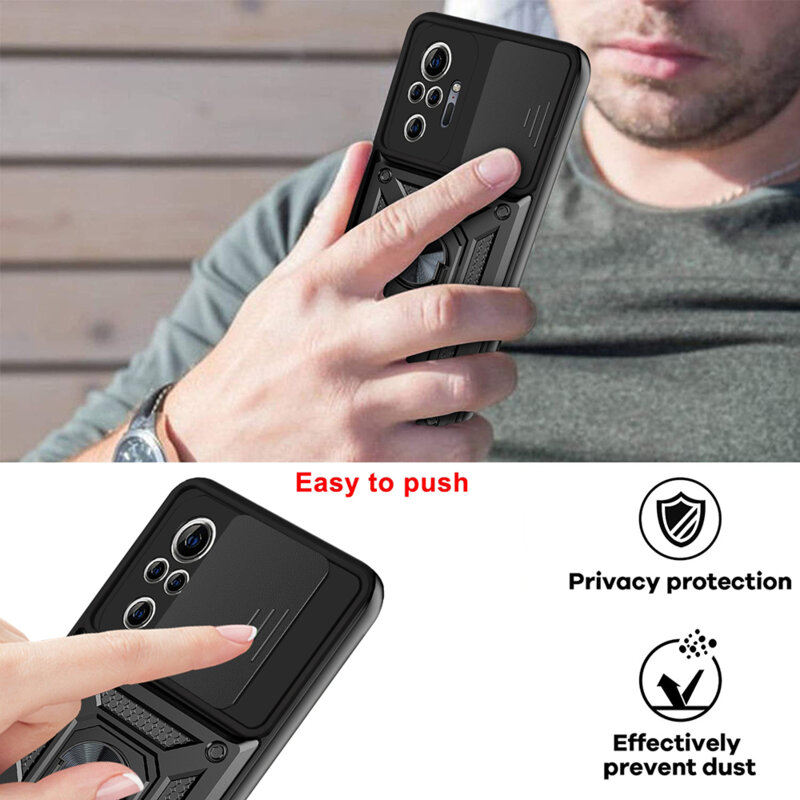 Husa Xiaomi Redmi Note 10 Pro protectie camera Techsuit CamShield Series, negru