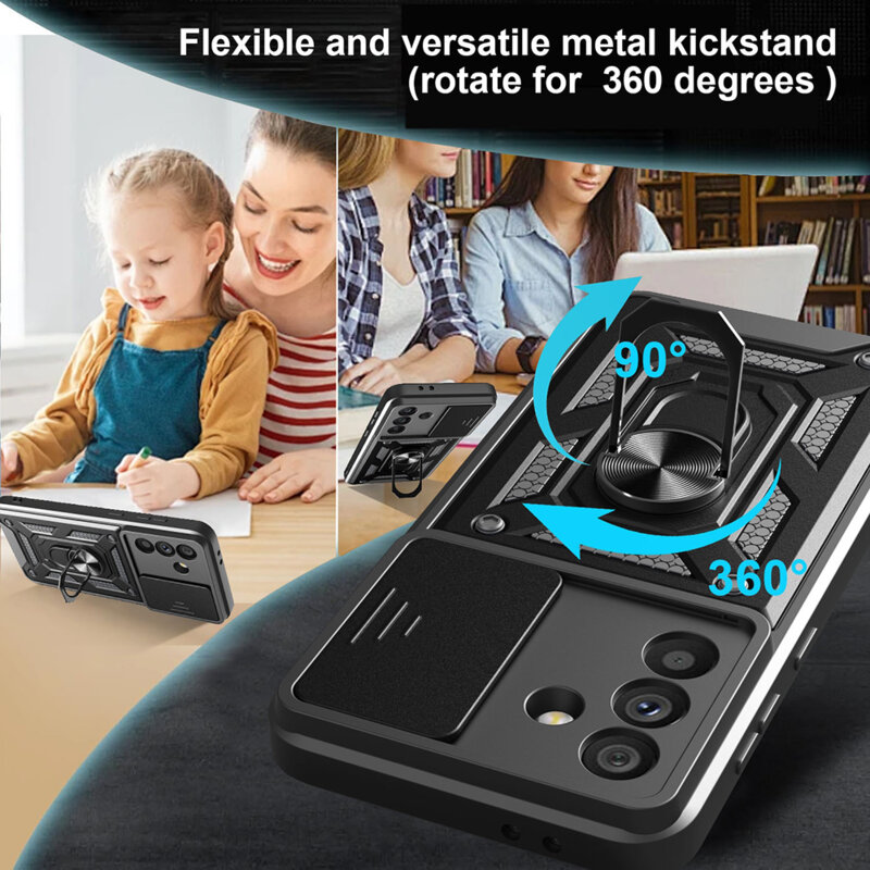 Husa Samsung Galaxy A56 5G protectie camera Techsuit CamShield Series, albastru