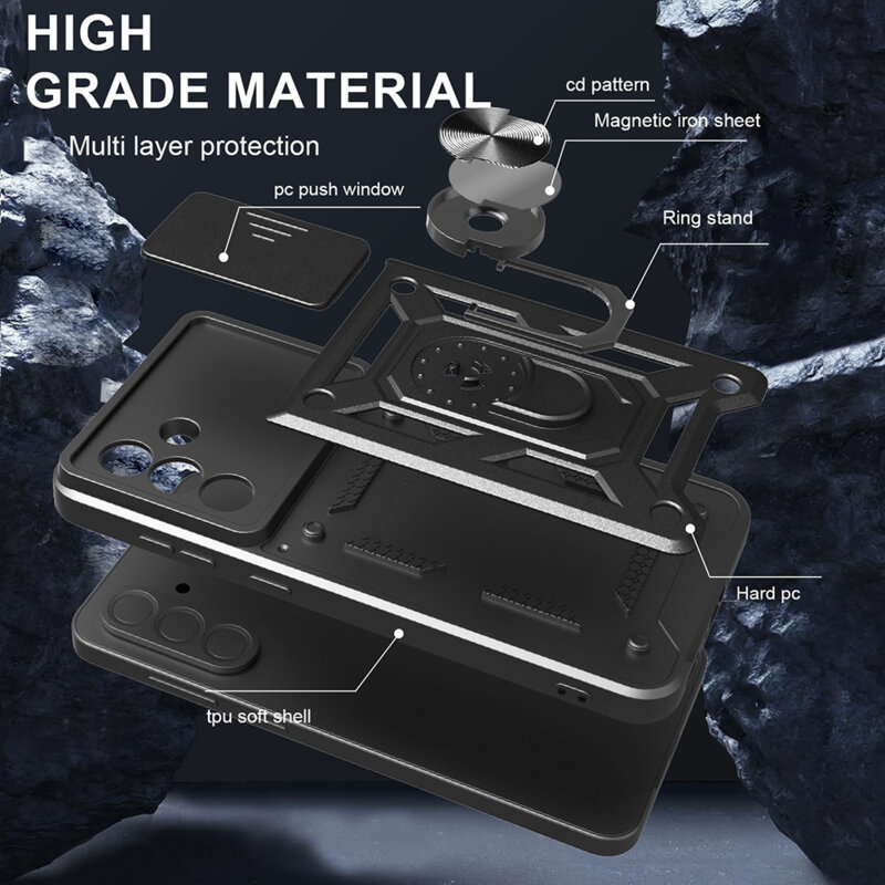 Husa Samsung Galaxy A56 5G protectie camera Techsuit CamShield Series, negru