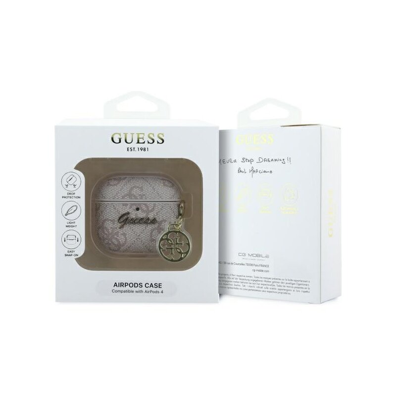 Husa Apple AirPods 4 Guess 4G Charm Collection, roz, GUA4G4GSMP
