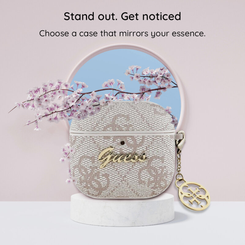 Husa Apple AirPods 4 Guess 4G Charm Collection, roz, GUA4G4GSMP