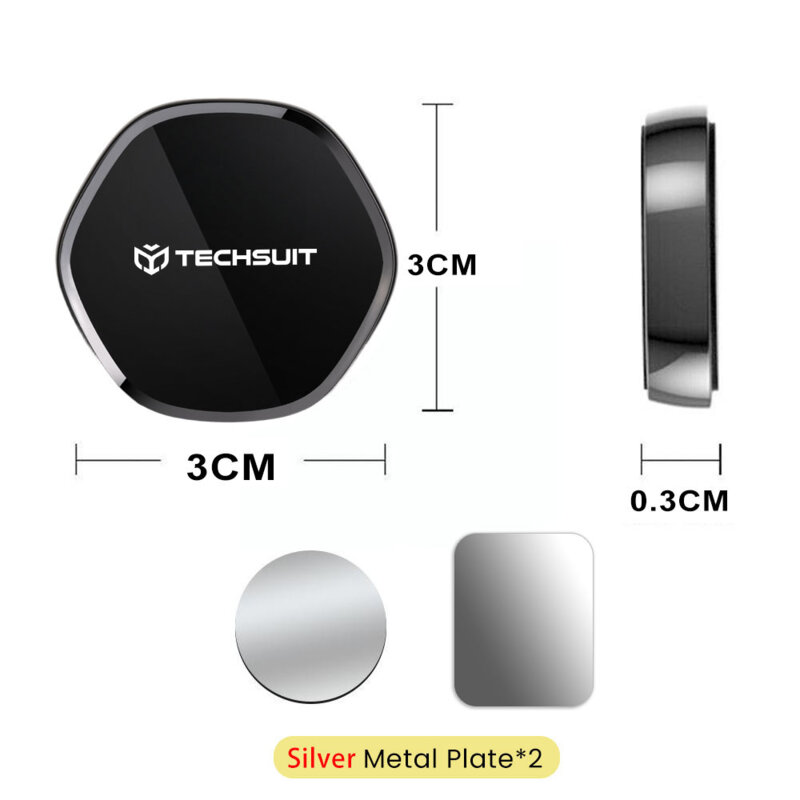 Suport telefon magnetic cu adeziv pentru bord, birou Techsuit, HOLD210-C