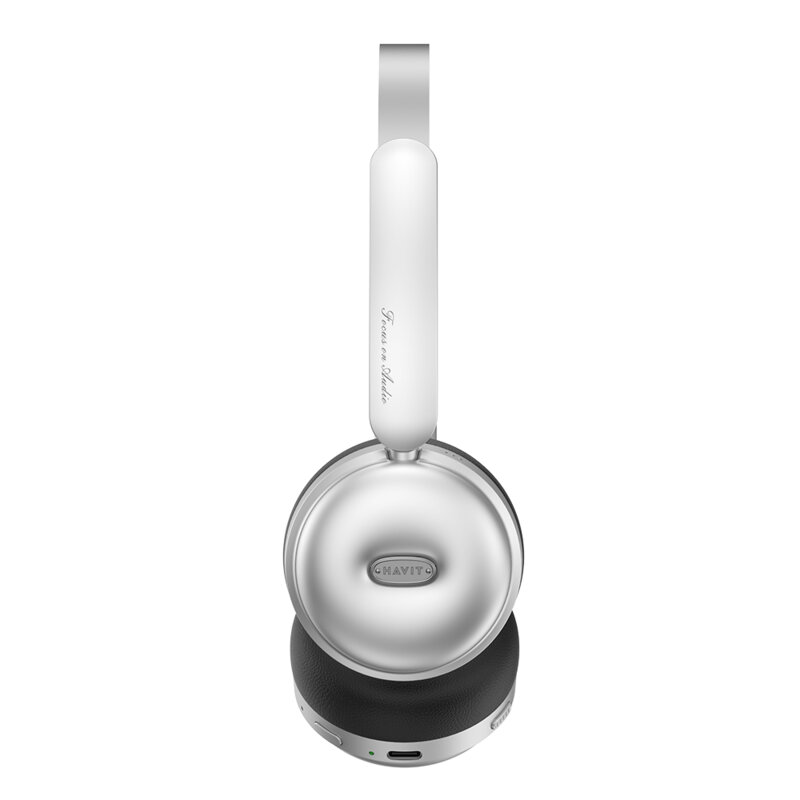 Casti Bluetooth V5.4 On-ear, 400mAh Havit H616BT, argintiu / negru