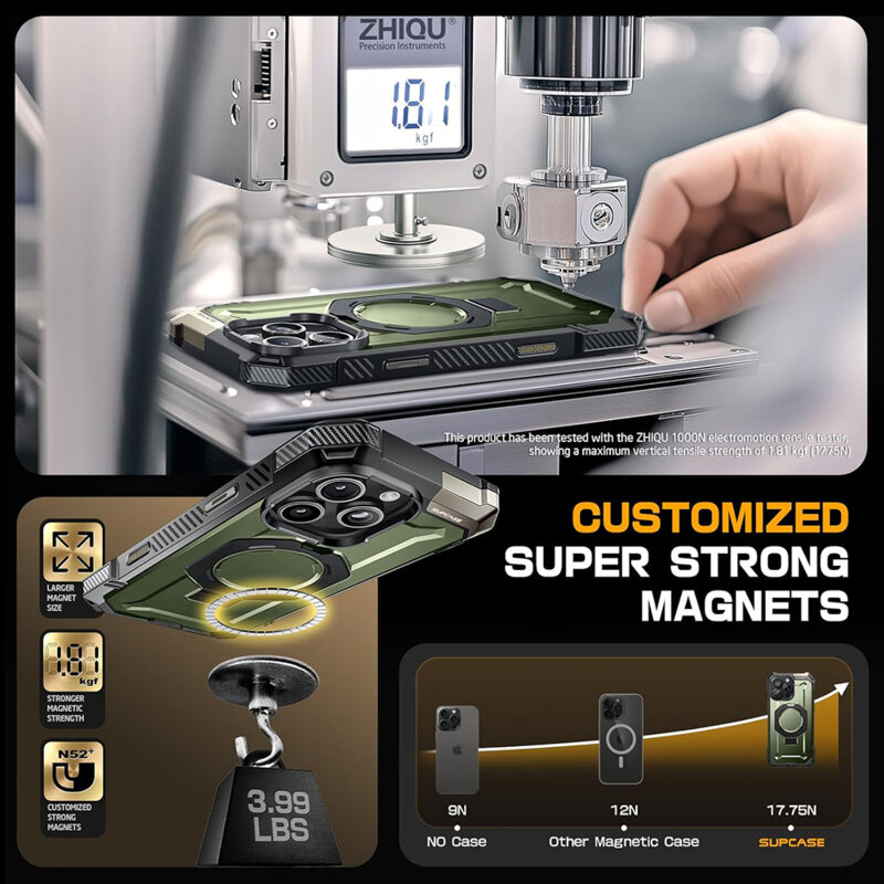 Husa iPhone 16 Pro Supcase Unicorn Beetle Defender MagSafe, verde