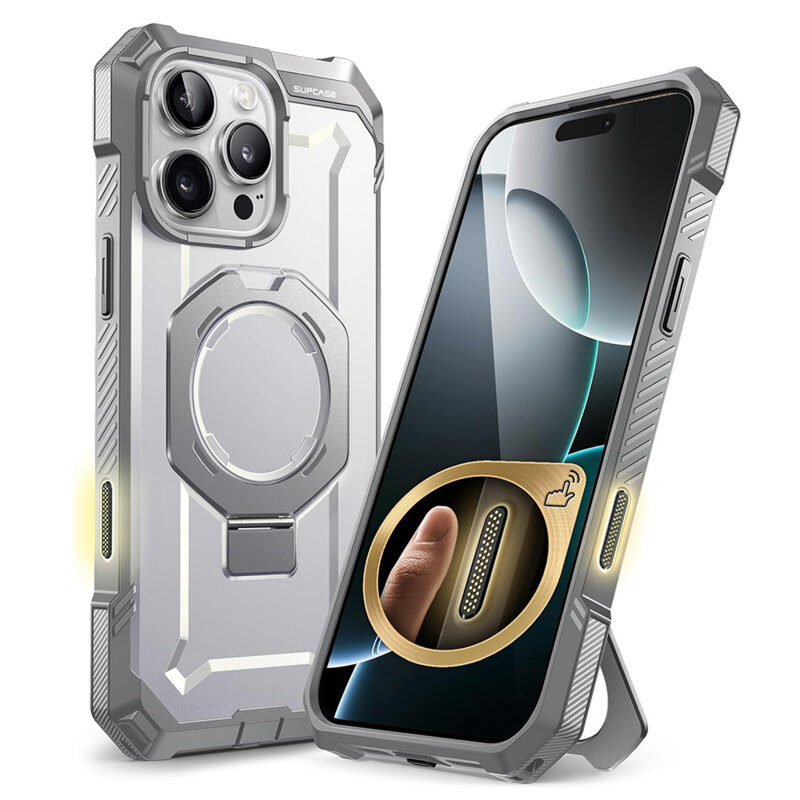 Husa iPhone 16 Pro Supcase Unicorn Beetle Defender MagSafe, alb