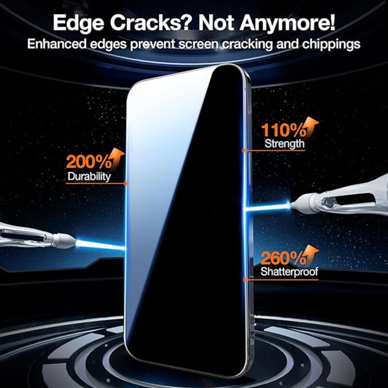 Folie sticla iPhone 15 Pro Max Torras GlassGo Tempered Screen Protector, negru