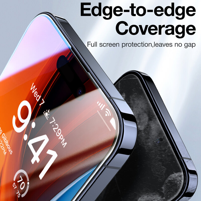 Folie sticla iPhone 15 Pro Max Torras GlassGo Epic Privacy, negru