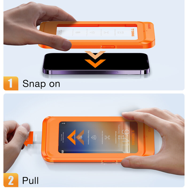 Folie sticla iPhone 15 Pro Max Torras GlassGo Epic Privacy, negru