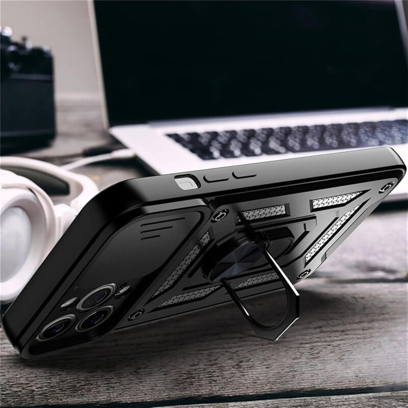 Husa iPhone 12 mini protectie camera Techsuit CamShield Series, negru