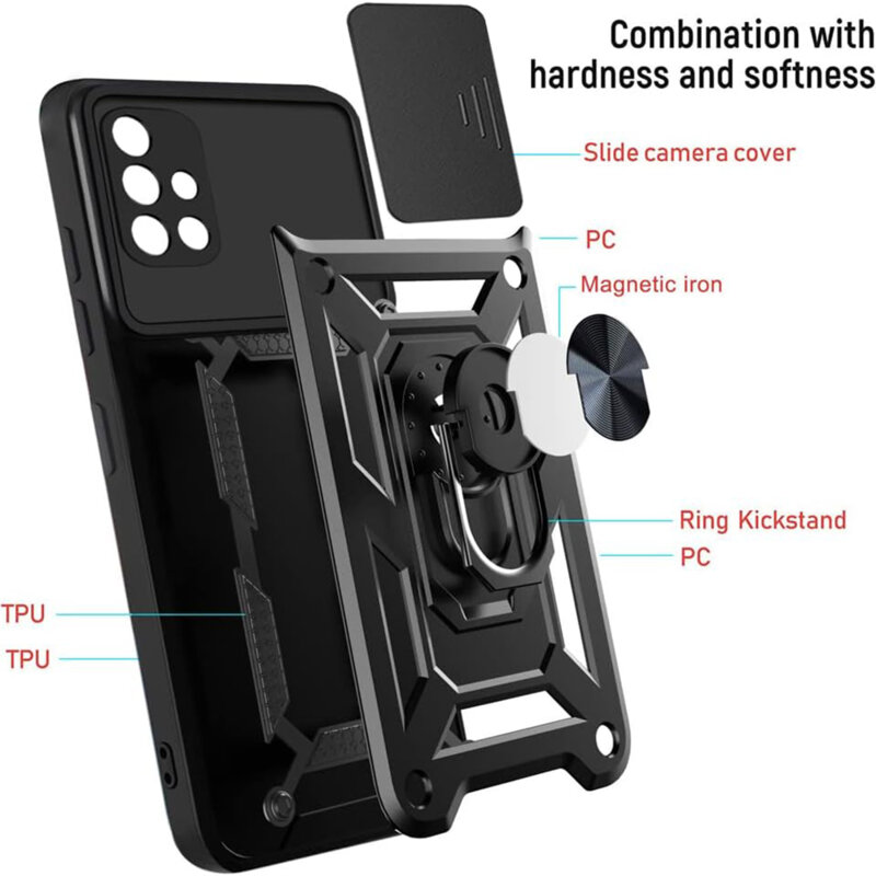 Husa Samsung Galaxy A51 4G protectie camera Techsuit CamShield Series, negru