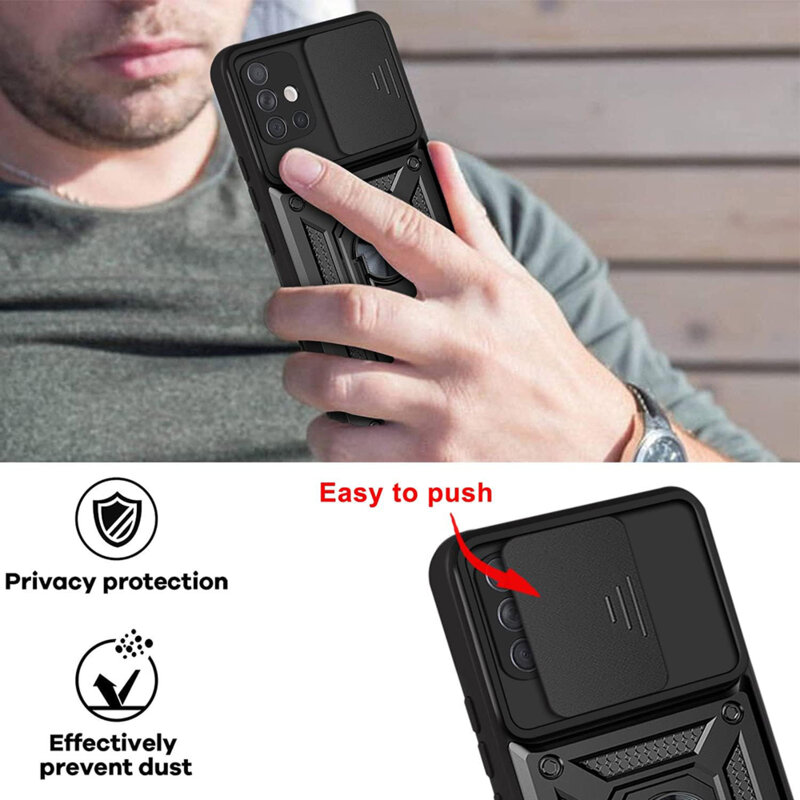 Husa Samsung Galaxy A51 4G protectie camera Techsuit CamShield Series, negru