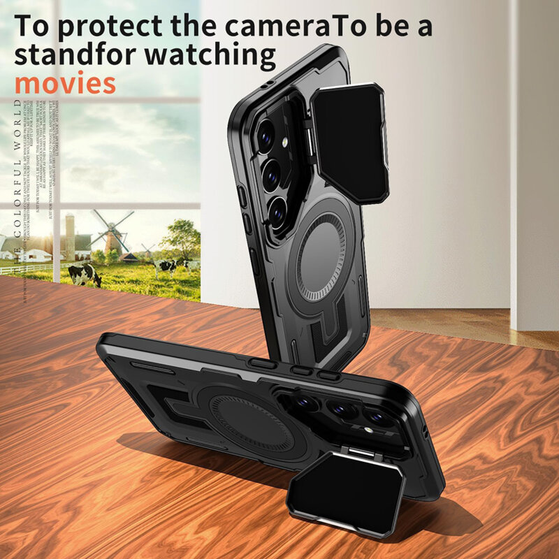 Husa Samsung Galaxy S25 Plus protectie camera Techsuit CamVault MagSafe, negru