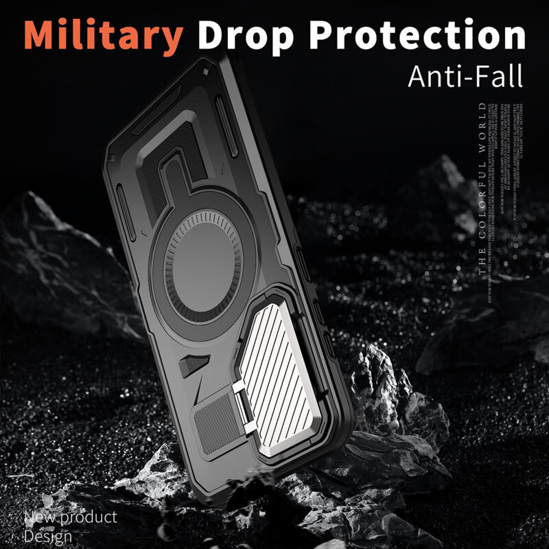 Husa Samsung Galaxy S25 Plus protectie camera Techsuit CamVault MagSafe, negru