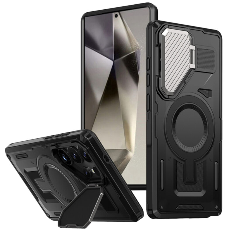Husa Samsung Galaxy S24 Ultra protectie camera Techsuit CamVault MagSafe, negru