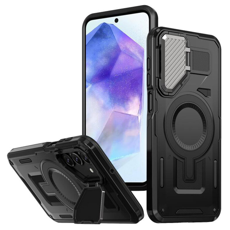 Husa Samsung Galaxy A55 5G protectie camera Techsuit CamVault MagSafe, negru