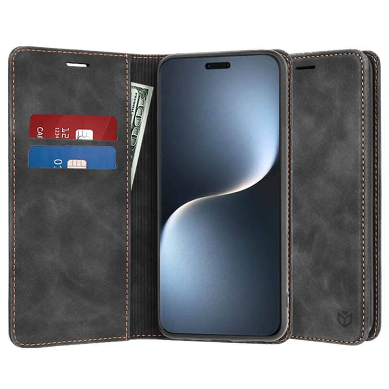 Husa piele Honor Magic7 Pro Techsuit Confy Cover, negru