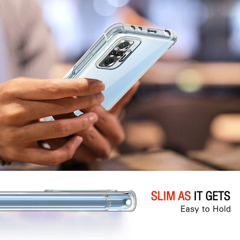 Husa Xiaomi Redmi Note 10 4G Techsuit Shockproof Clear Silicone, transparenta