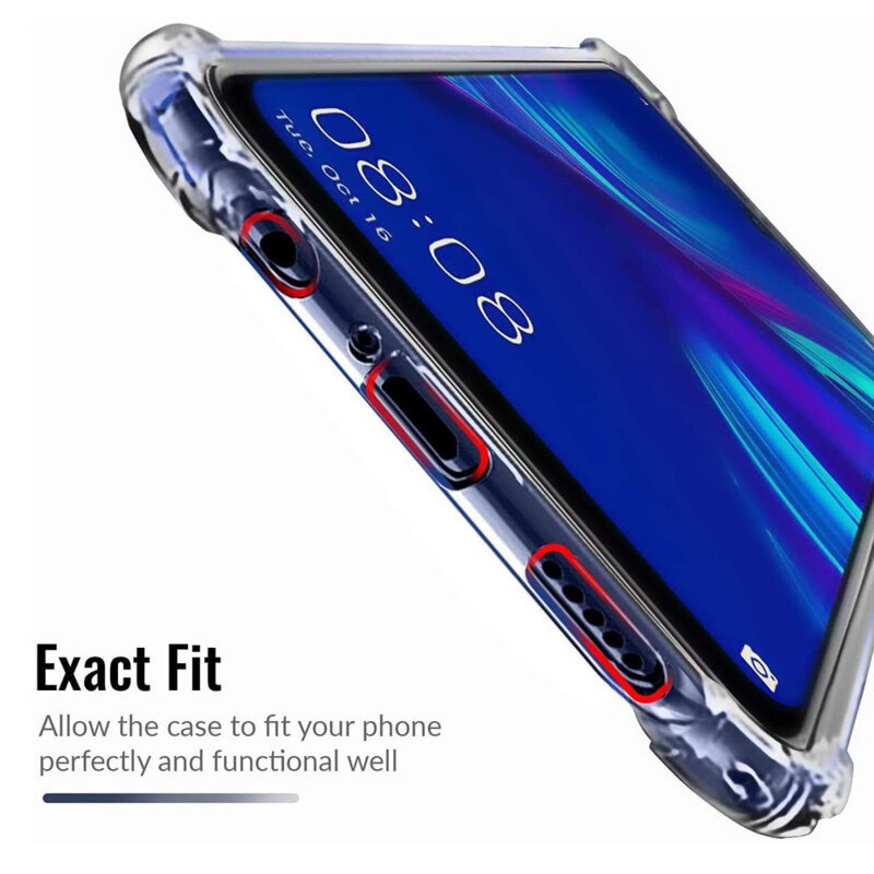 Husa Huawei P Smart 2019 Techsuit Shockproof Clear Silicone, transparenta