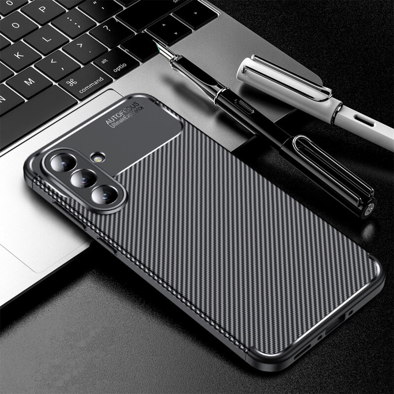 Husa Samsung Galaxy A56 5G Techsuit CarbonFiber, negru