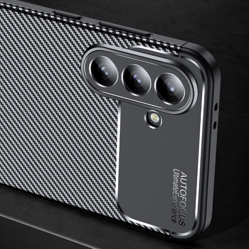 Husa Samsung Galaxy A56 5G Techsuit CarbonFiber, negru